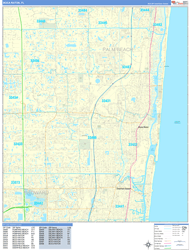 Boca Raton Wall Map Basic Style 2024
